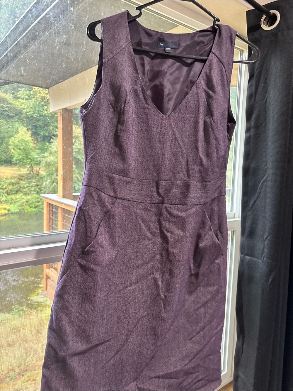 GAP Deep Plum V-Neck Sheath Dress